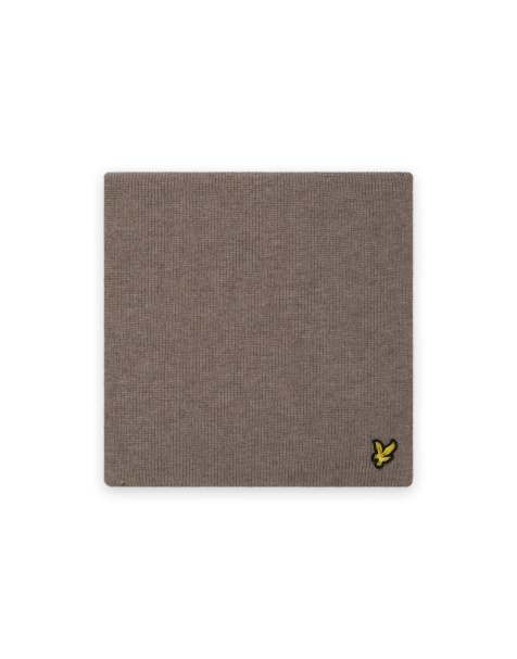 Lyle & Scott Scarves lambswool ribbed scarf in y352 muted taupe marl - view 1