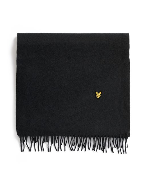 Lyle & Scott Scarves plain lambswool scarf in z865 jet black