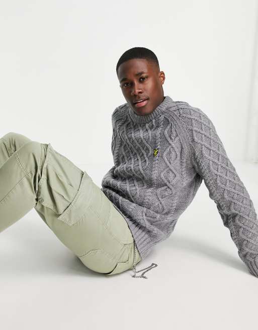 Lyle & Scott – Schwerer Strickpullover mit Zopfmuster und Rundhalsausschnitt, 3 von 4