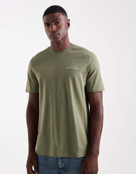 Lyle & Scott  script t-shirt in  fatigue olive   