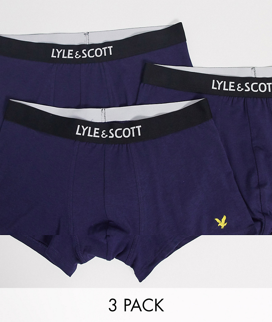 Lyle & Scott - Set van 3 boxershorts in marineblauw