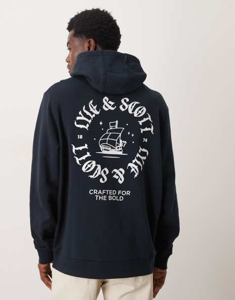Lyle & Scott  ship insignia graphic hoodie in  dark navy - view 1