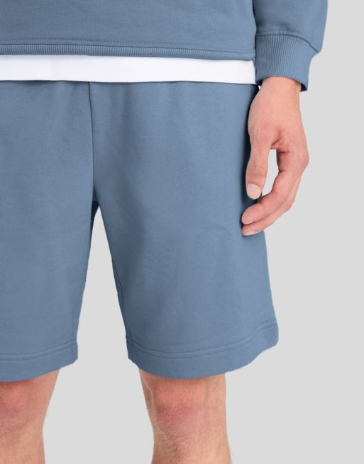 Lyle & Scott short de chándal de talle medio en azul océano, 4 de 7
