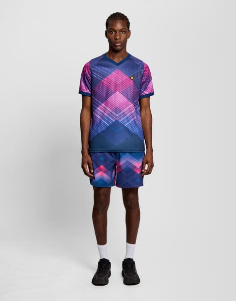 Lyle & Scott Shorts chevron printed swim short in x856 navy peony - view 1