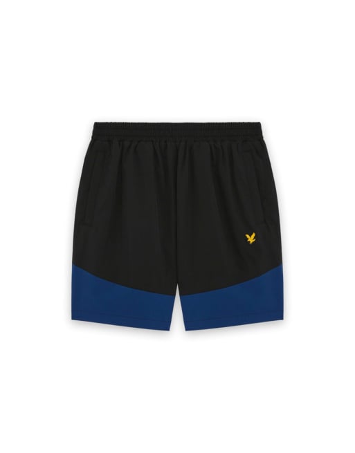 Lyle & Scott shorts con paneles en negro azabache y azul marino, 5 de 6