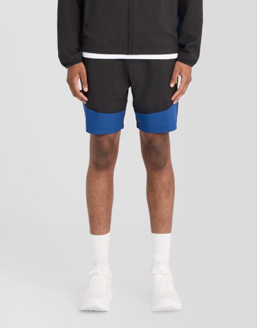 Lyle & Scott shorts met panelen in y393 zwart/navy peony, 2 van 6