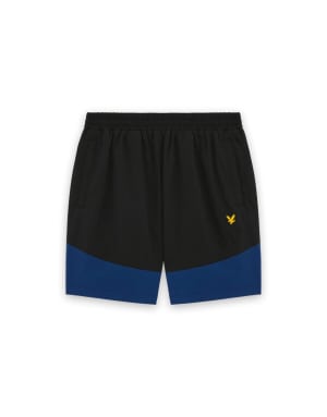Lyle & Scott Shorts panelled shorts in y393 jet black/ navy peony
