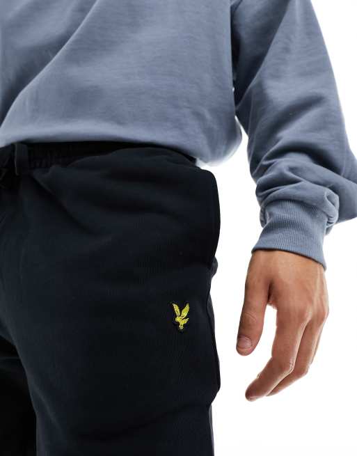 Lyle & Scott - Slim-fit joggingbroek in gitzwart   , 4 van 5