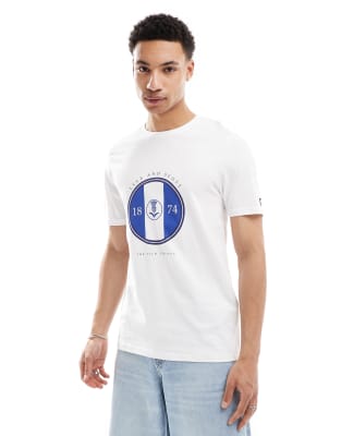 Lyle & Scott sporty thistle graphic t shirt in white/blue