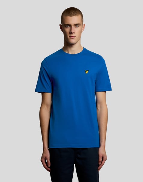 Lyle & Scott Ss plain t-shirt in y134 lagoon - MBLUE - view 1