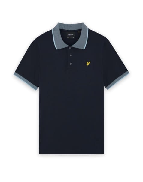 Lyle & Scott Ss polo shirts birdseye collar polo shirt in y364 dark navy/light blue