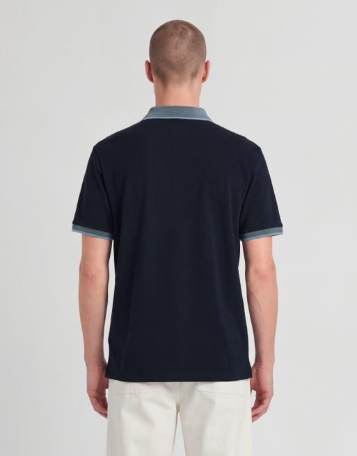 Lyle & Scott Ss polo shirts birdseye collar polo shirt in y364 dark navy/light blue, 4 of 6