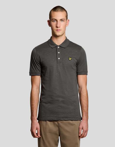 Lyle & Scott Ss polo shirts fine slub polo shirt in w635 gunmetal - view 1