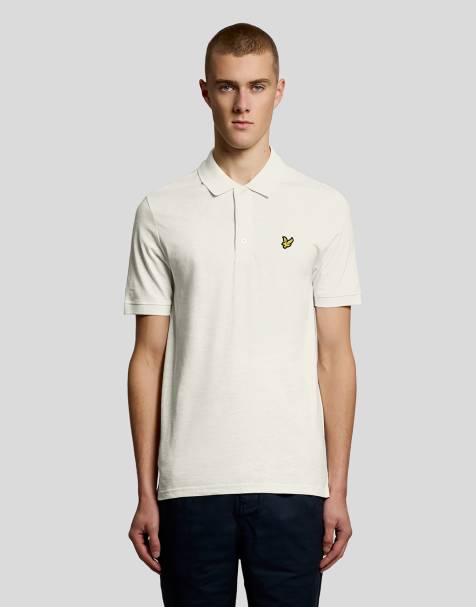 Lyle & Scott Ss polo shirts fine slub polo shirt in y126 ice cream - view 1