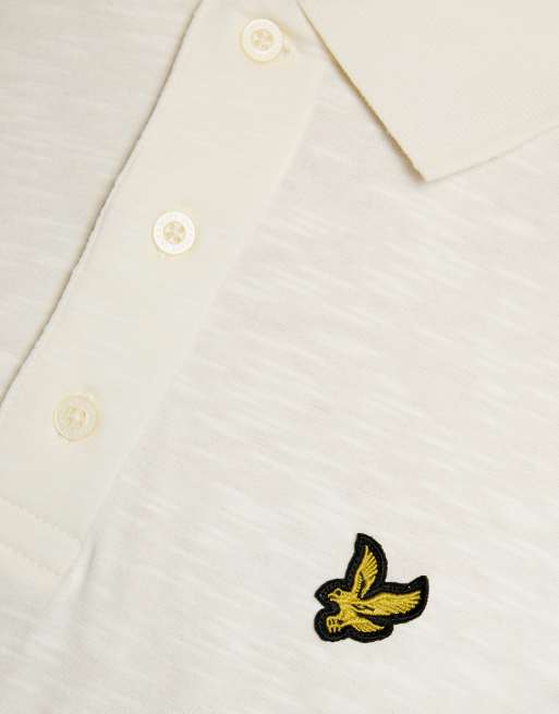 Lyle & Scott Ss polo shirts fine slub polo shirt in y126 ice cream, 6 of 6