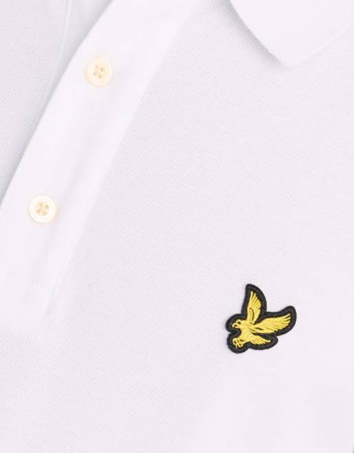 Lyle & Scott Ss polo shirts fine tipped polo shirt in y331 white/ bourbon brown, 6 of 6