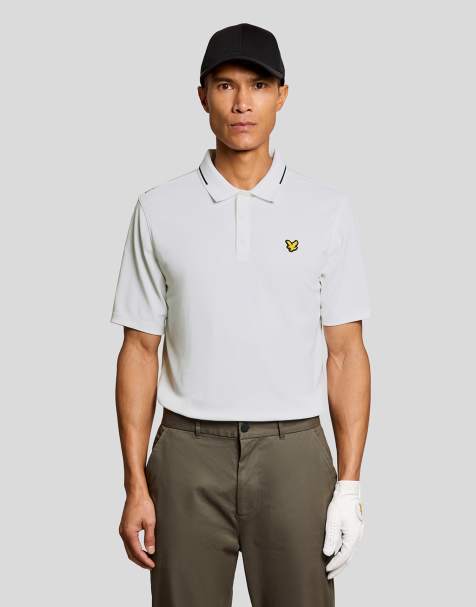 Lyle & Scott Ss polo shirts golf 1874 tipped tech polo shirt in 626 white - view 1