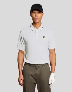 Lyle & Scott Ss polo shirts golf 1874 tipped tech polo shirt in 626 white