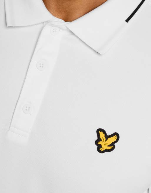 Lyle & Scott Ss polo shirts golf 1874 tipped tech polo shirt in 626 white, 6 of 7