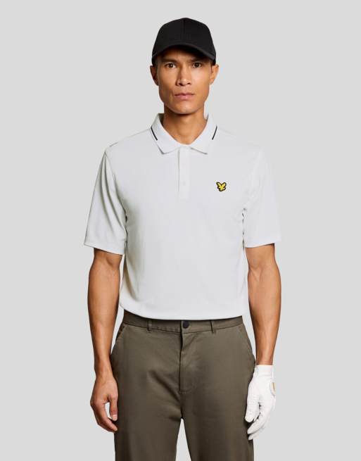 Lyle & Scott Ss polo shirts golf 1874 tipped tech polo shirt in 626 white, 7 of 7