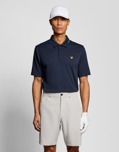 Lyle & Scott Ss polo shirts golf 1874 tipped tech polo shirt in z271 dark navy - view 1