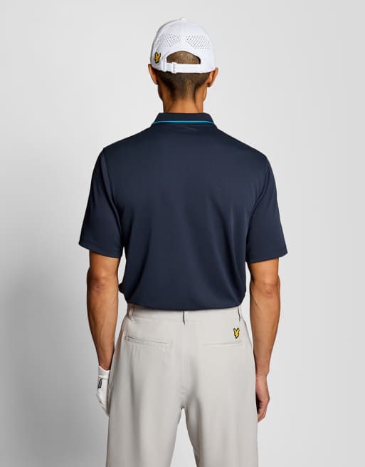 Lyle & Scott Ss polo shirts golf 1874 tipped tech polo shirt in z271 dark navy, 4 of 7