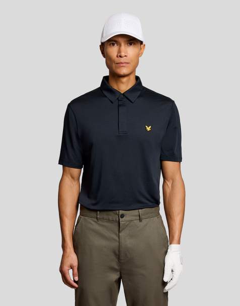 Lyle & Scott Ss polo shirts golf concealed placket polo shirt in z271 dark navy - view 1