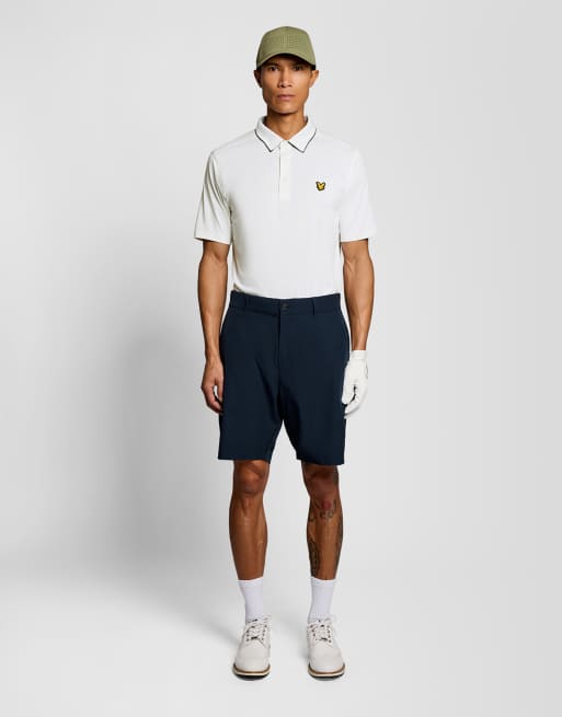 Lyle & Scott Ss polo shirts golf contrast collar polo in 626 white, 2 of 6