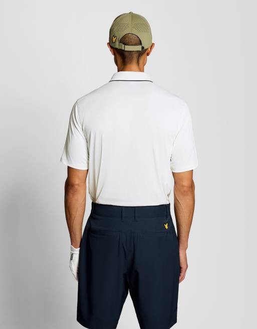 Lyle & Scott Ss polo shirts golf contrast collar polo in 626 white, 4 of 6