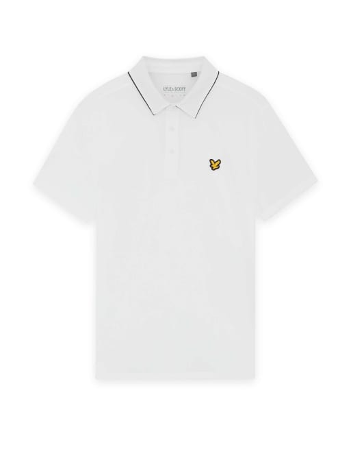 Lyle & Scott Ss polo shirts golf contrast collar polo in 626 white, 5 of 6