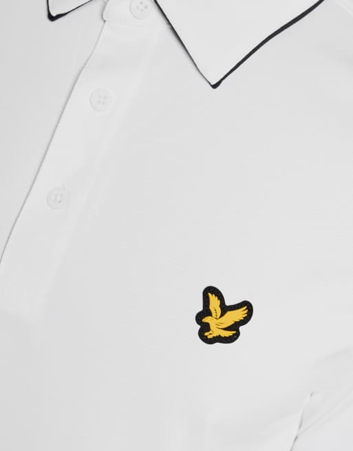 Lyle & Scott Ss polo shirts golf contrast collar polo in 626 white, 6 of 6