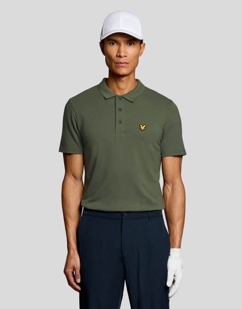 Lyle & Scott Ss polo shirts golf core polo in x65 cactus green - view 1