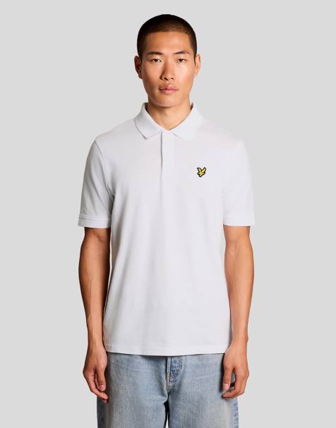 Lyle & Scott Ss polo shirts jacquard collar polo shirt in 626 white - view 1