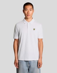 Lyle & Scott Ss polo shirts jacquard collar polo shirt in 626 white
