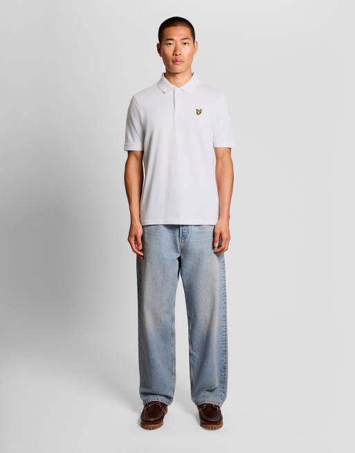 Lyle & Scott Ss polo shirts jacquard collar polo shirt in 626 white, 2 of 6