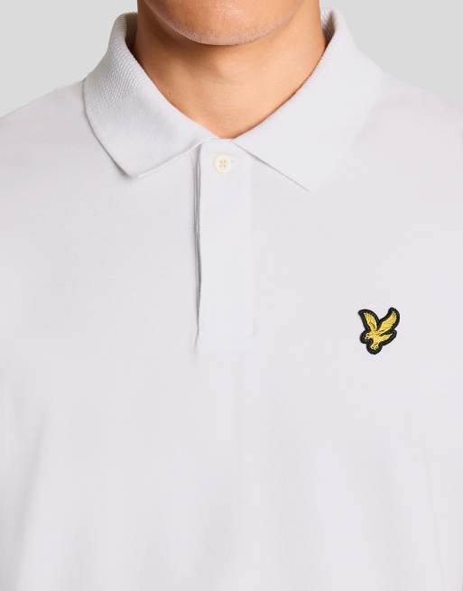 Lyle & Scott Ss polo shirts jacquard collar polo shirt in 626 white, 3 of 6