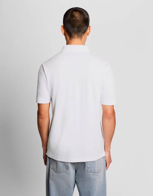 Lyle & Scott Ss polo shirts jacquard collar polo shirt in 626 white, 4 of 6