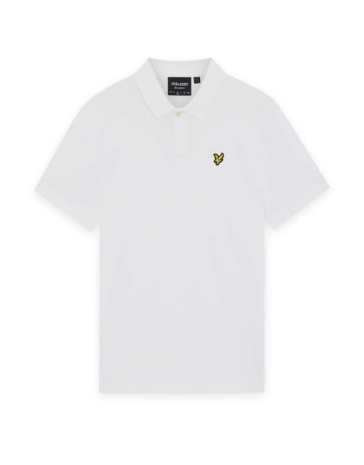 Lyle & Scott Ss polo shirts jacquard collar polo shirt in 626 white, 5 of 6