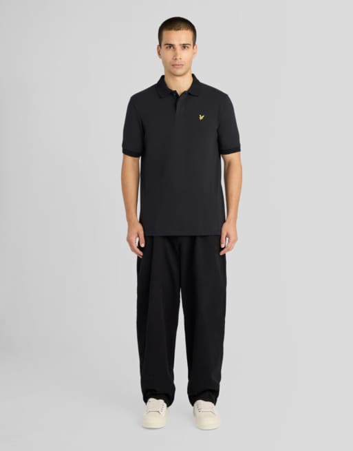 Lyle & Scott Ss polo shirts jacquard collar polo shirt in z865 jet black, 2 of 6