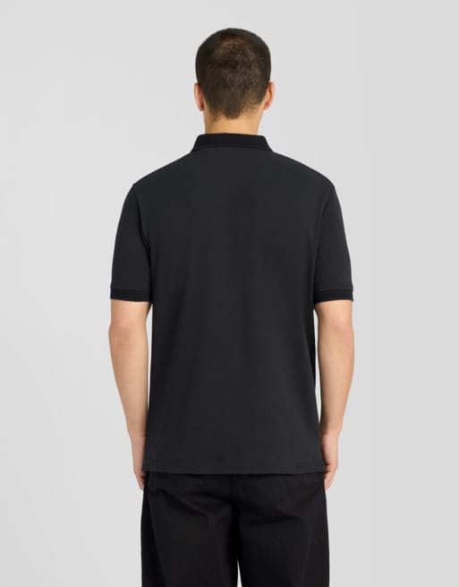 Lyle & Scott Ss polo shirts jacquard collar polo shirt in z865 jet black, 4 of 6