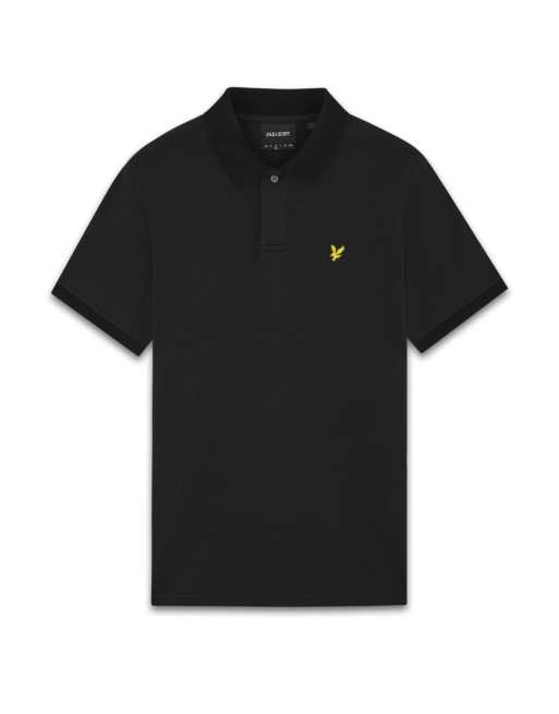 Lyle & Scott Ss polo shirts jacquard collar polo shirt in z865 jet black, 5 of 6