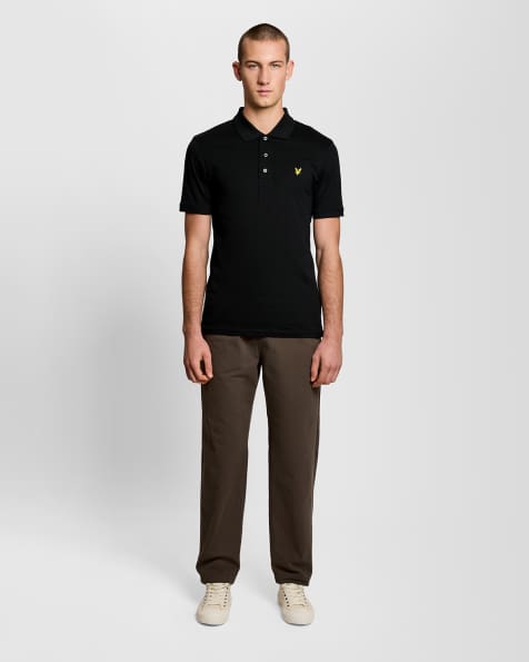 Lyle & Scott Ss polo shirts jersey polo in z865 jet black