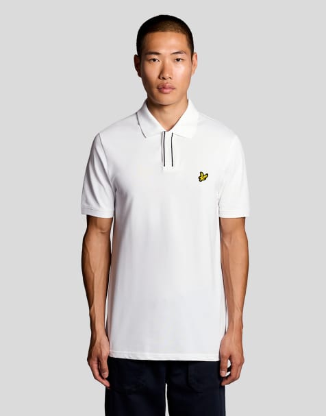 Lyle & Scott Ss polo shirts placket tipped polo shirt in 626 white - view 1