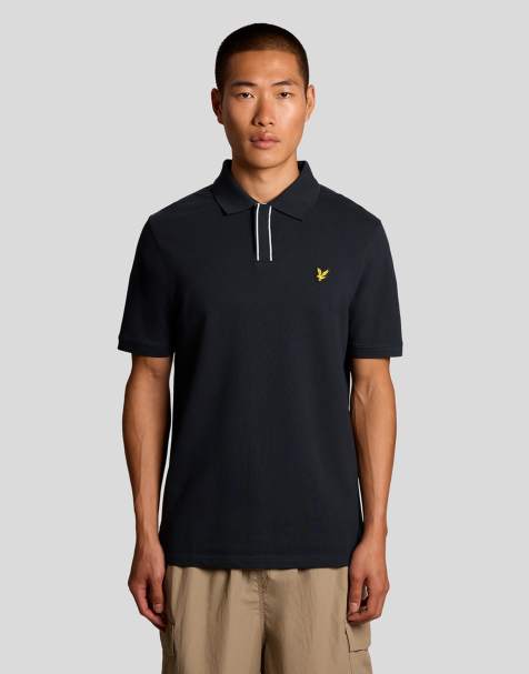Lyle & Scott Ss polo shirts placket tipped polo shirt in z271 dark navy