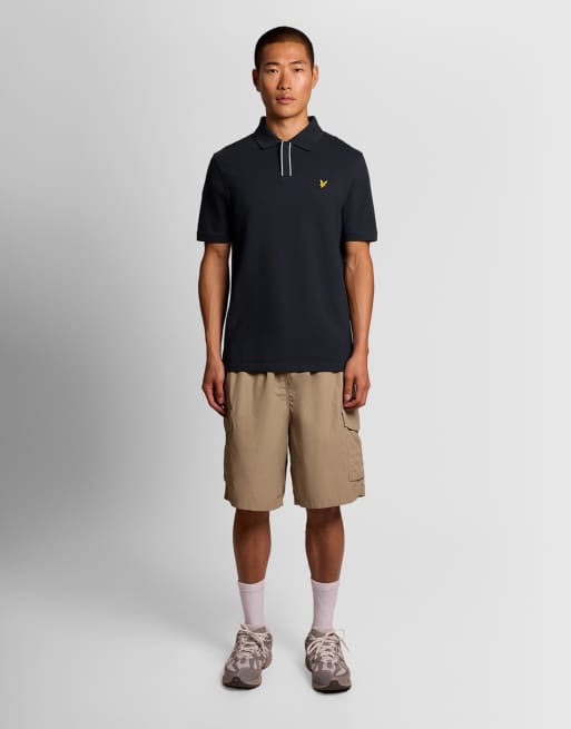 Lyle & Scott Ss polo shirts placket tipped polo shirt in z271 dark navy, 3 of 5