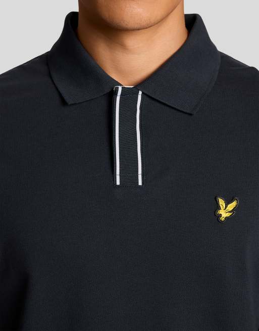 Lyle & Scott Ss polo shirts placket tipped polo shirt in z271 dark navy, 5 of 5