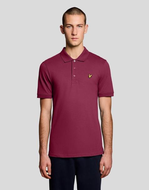Lyle & Scott Ss polo shirts plain polo shirt in rich burgundy
