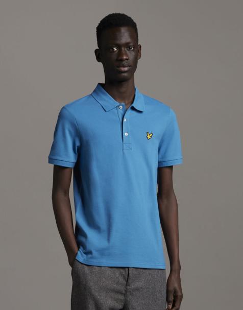 Lyle & Scott Ss polo shirts plain polo shirt in w475 yale blue