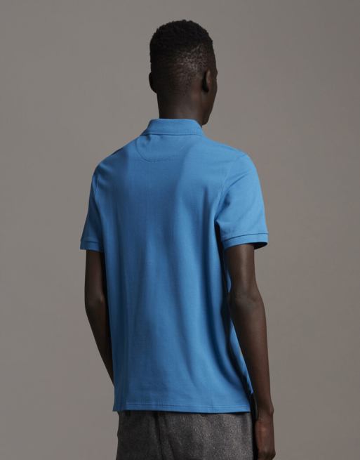 Lyle & Scott Ss polo shirts plain polo shirt in w475 yale blue, 3 of 5