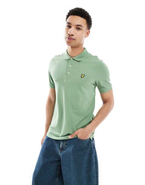 Lyle & Scott Ss polo shirts plain polo shirt in x576 smoke green - view 1